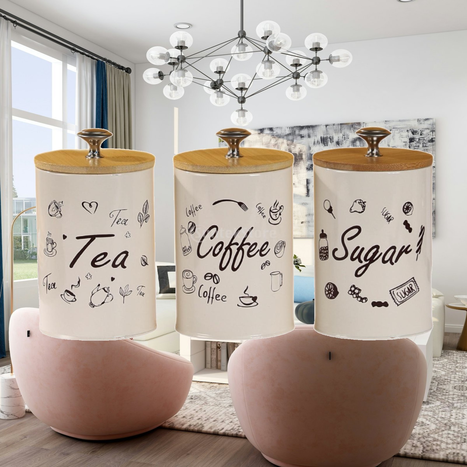 Coffee Tea Jar Set - Ensemble de pots à café, thé