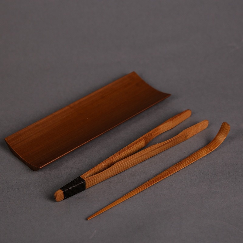 Bamboo Tea Tray - Ensemble de service à thé carbonisé