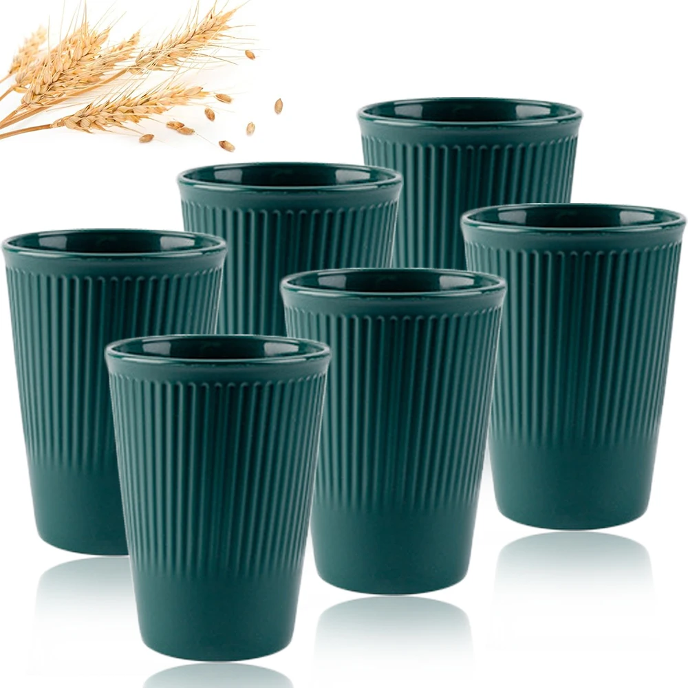 Coffee Tea Green - Tasses en paille de blé lavables