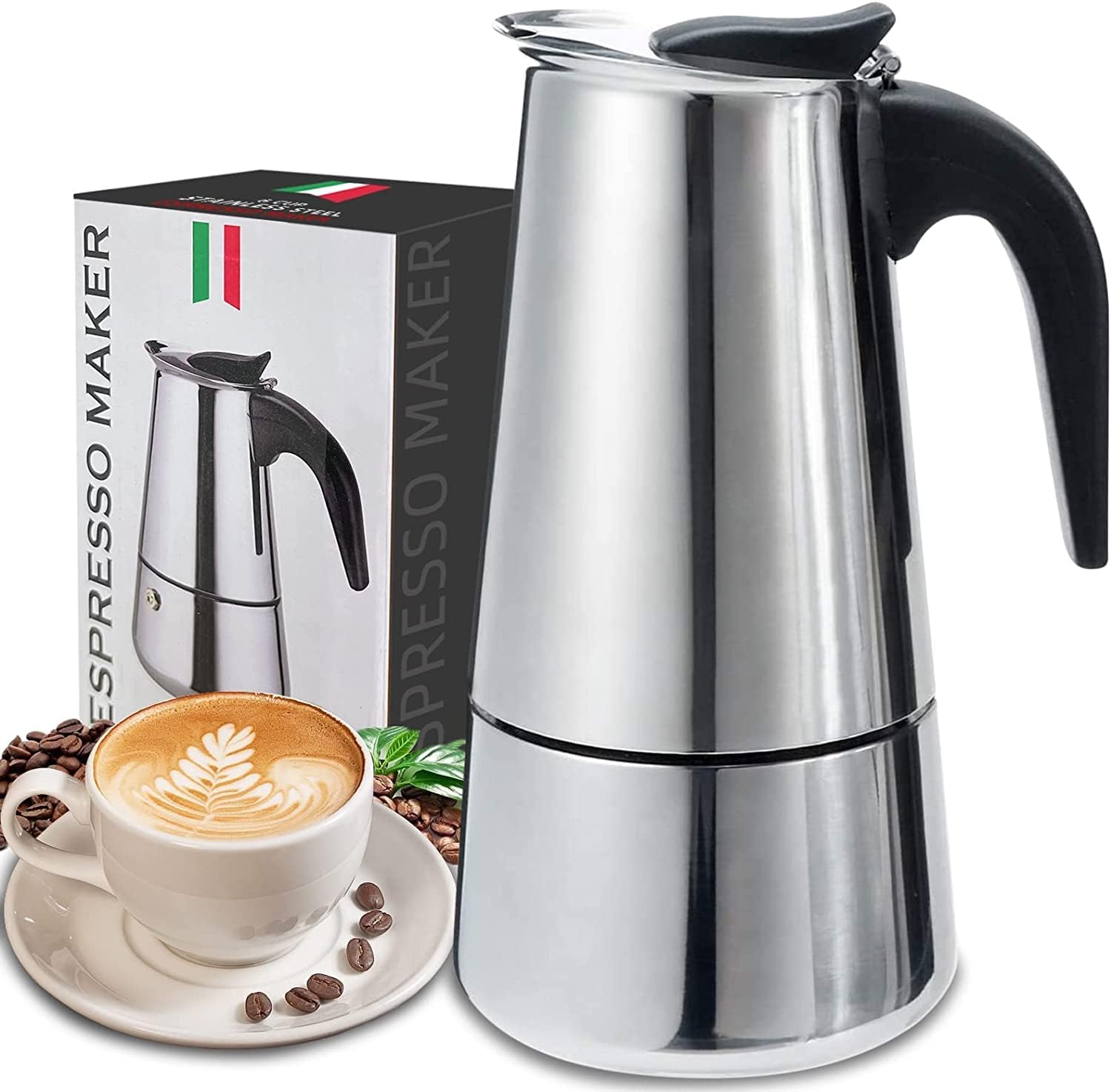 Coffee Tea Chocolate - 4/6/9 Tasses Moka Pot Caffe Machine