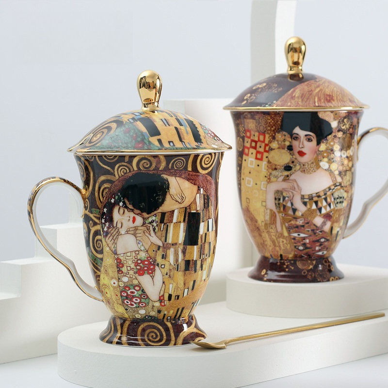 Coffee Tea Chocolate - Mug en céramique européen avec couvercle