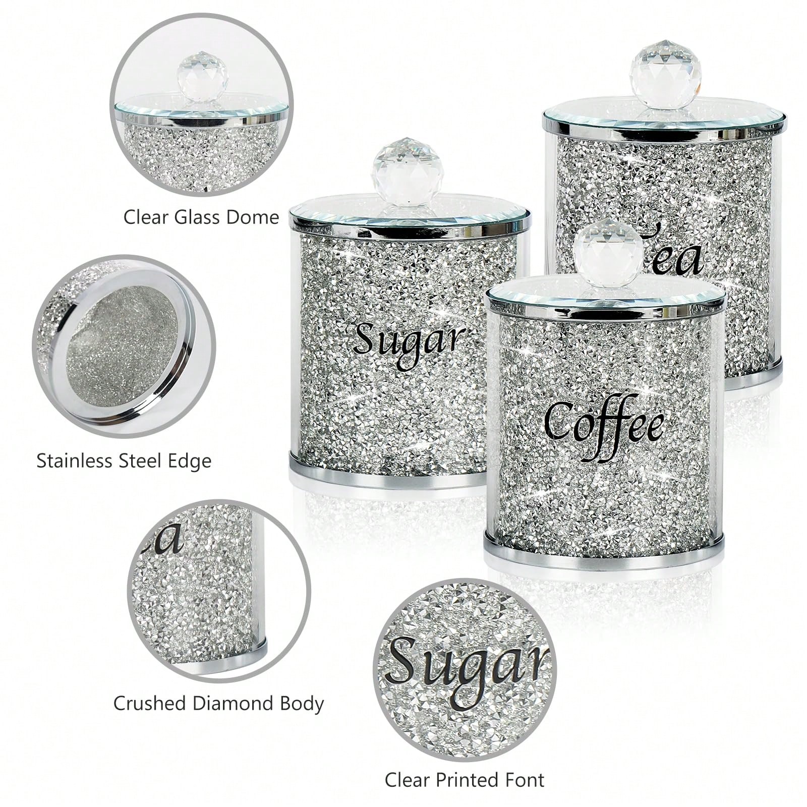 Coffee Tea Jar Set - Ensemble de pots à café, sucre