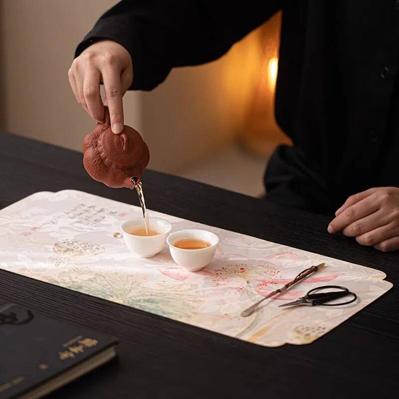 Tapis de thé chinois en soie n - Bamboo Tea Tray avis et prix