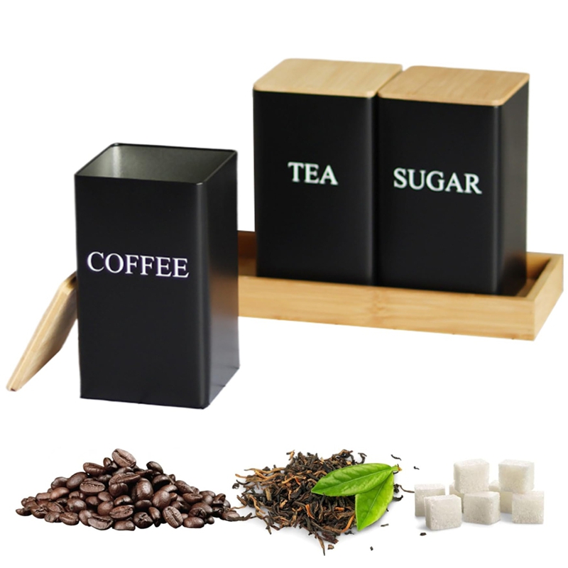 Ensemble de 3 boîtes à thé, ca - Coffee Tea Jar Set avis et prix