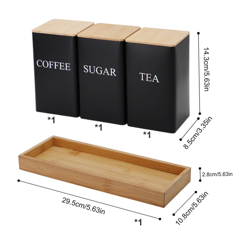 Ensemble de 3 boîtes à thé, ca - Coffee Tea Jar Set avis et prix