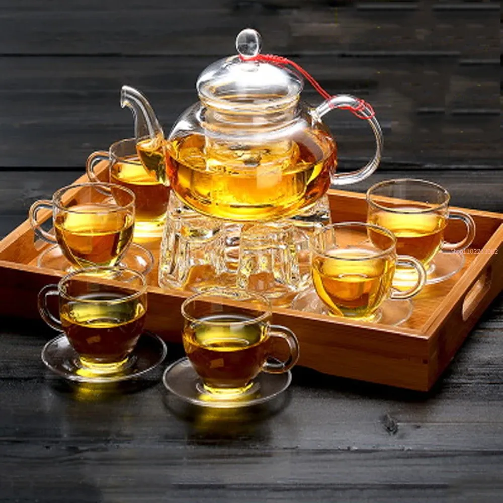 Service à thé en verre élégant - Bamboo Tea Tray avis et prix