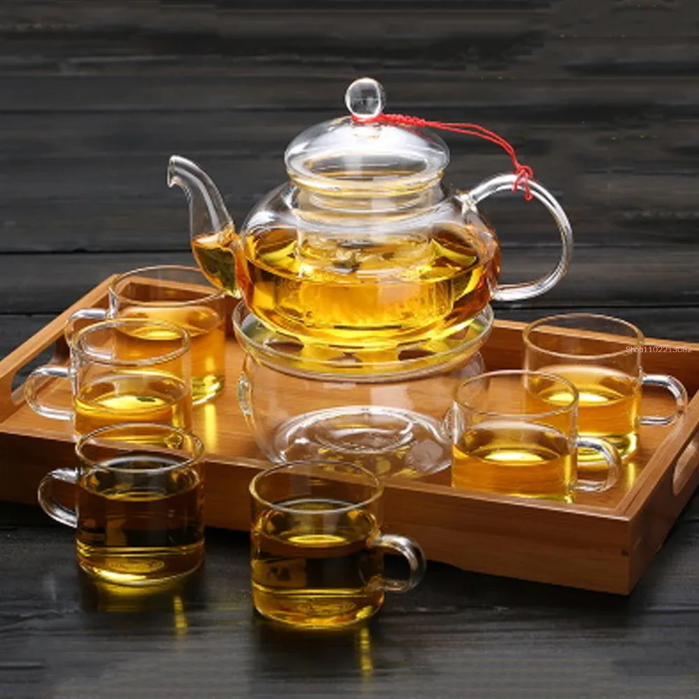 Service à thé en verre élégant - Bamboo Tea Tray avis et prix