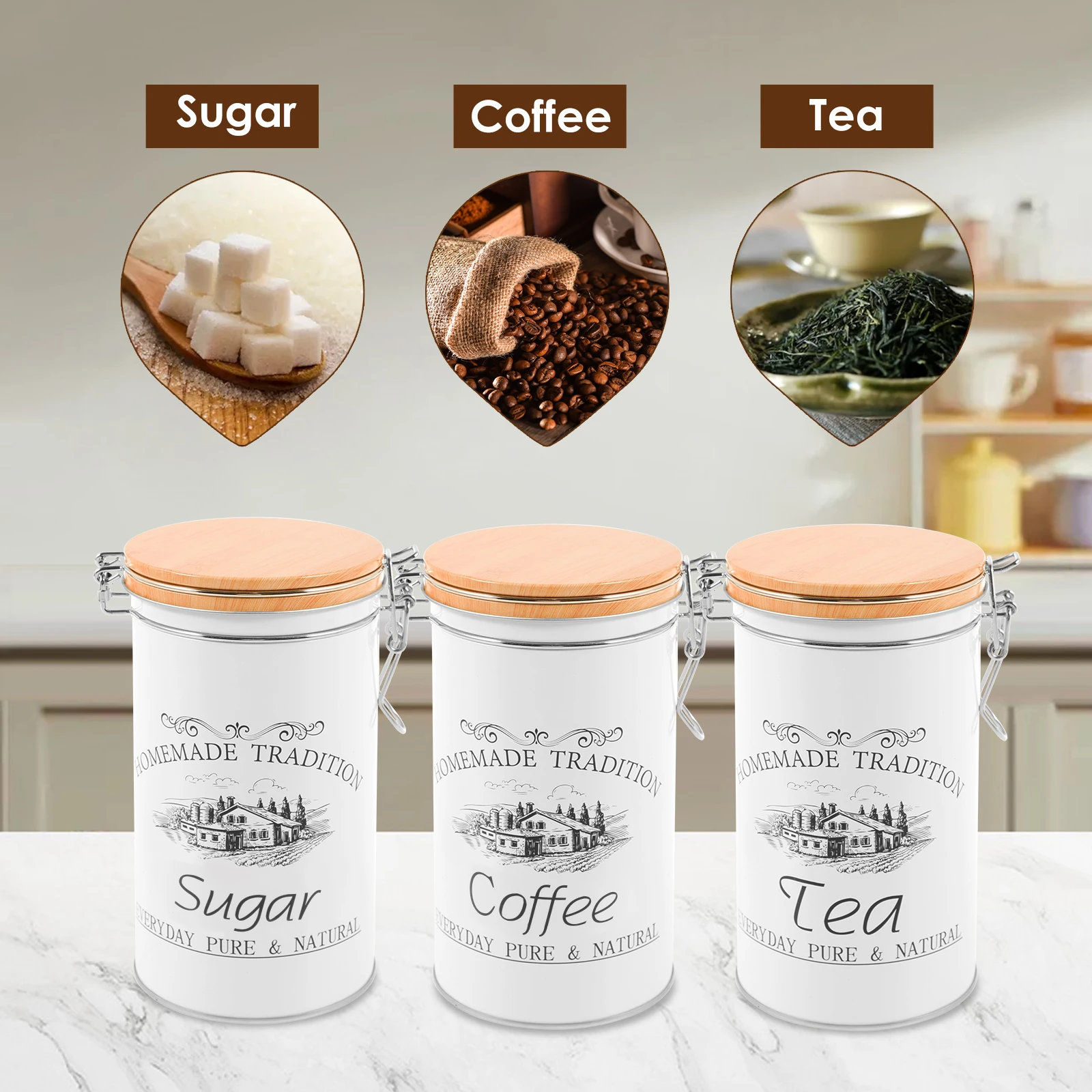 3 pièces/ensemble thé café suc - Coffee Tea Jar Set avis et prix