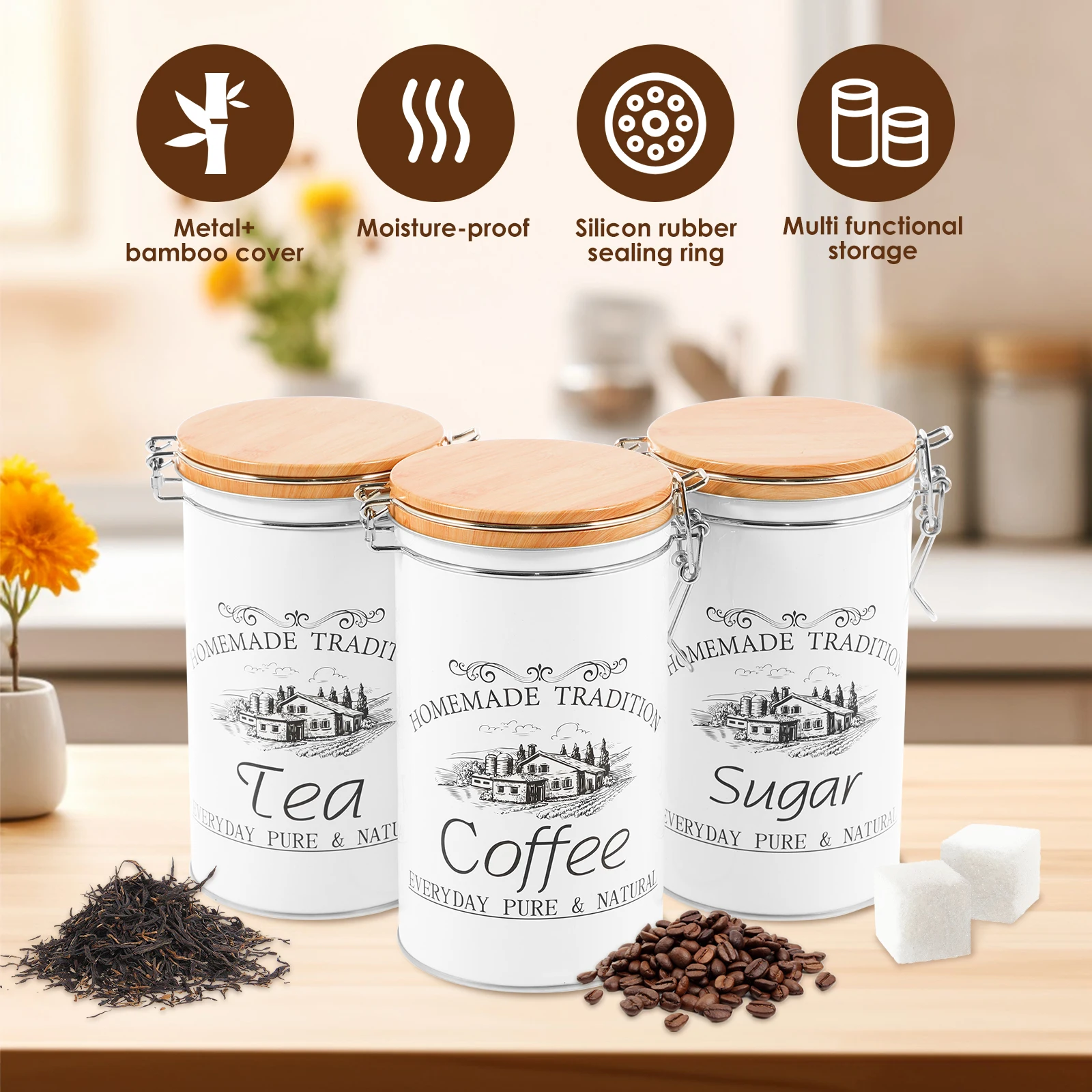 3 pièces/ensemble thé café suc - Coffee Tea Jar Set avis et prix