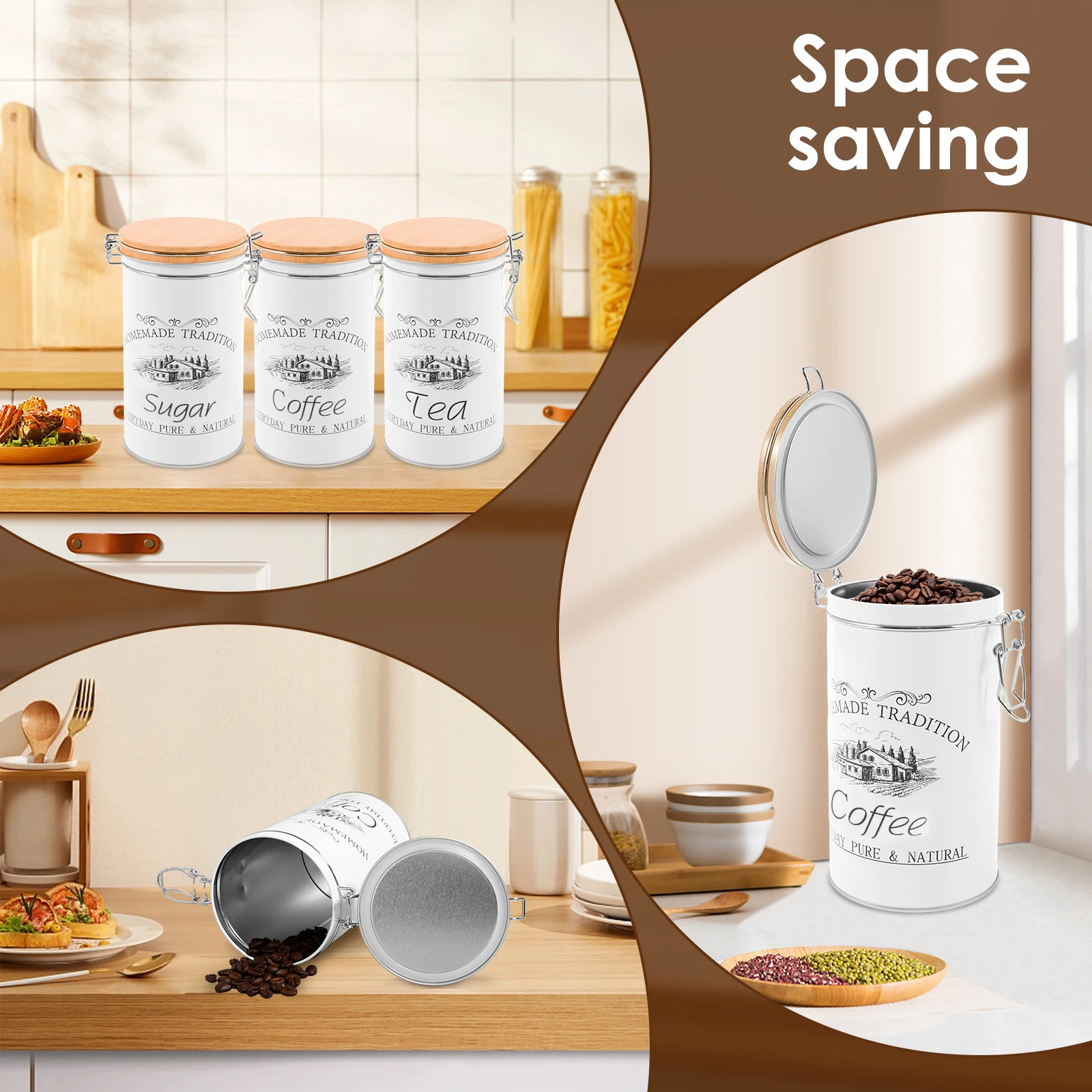 Lot de 3 boîtes à thé, café et - Coffee Tea Jar Set avis et prix
