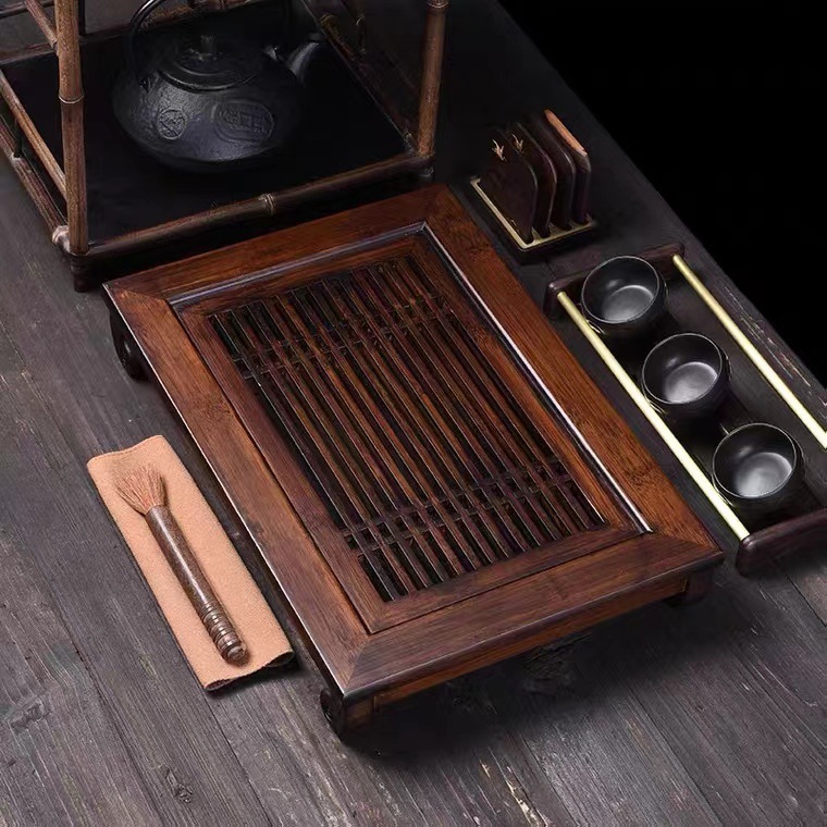 Service à thé en bois avec pla - Bamboo Tea Tray avis et prix