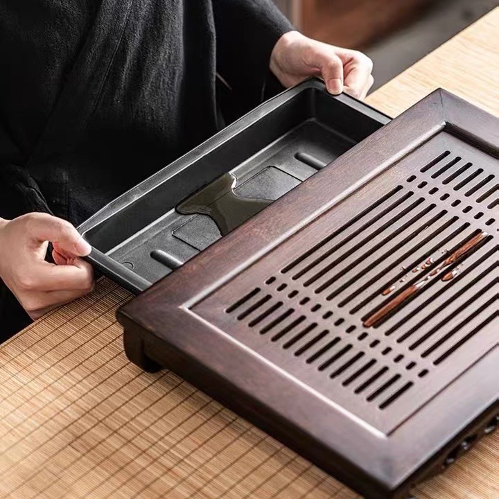 Service à thé en bois avec pla - Bamboo Tea Tray avis et prix